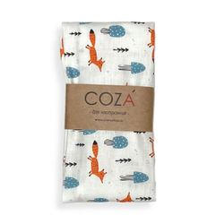 Полотенце COZA с принтом "Рыжая лиса", полулён, размер 40х70 см