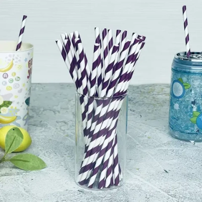 Трубочка для коктейля «Праздник» 19,5 см d-6 мм (набор 25 шт), Фиолетовый