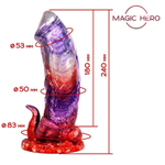 Фантазийный фаллоимитатор на присоске - 24 см. (Цвет: разноцветный)