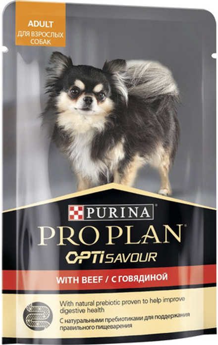 ProPlan 85г пауч Adult Влажный корм для собак Говядина