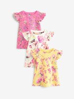 Пижама для девочки Next 604-291, 3 шт., Розовый, Светло-желтый