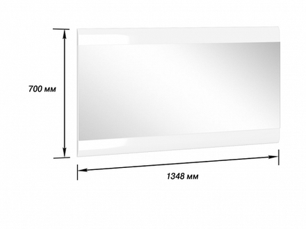 Зеркало к комоду, макияж столу Стокгольм белый/белый глянец