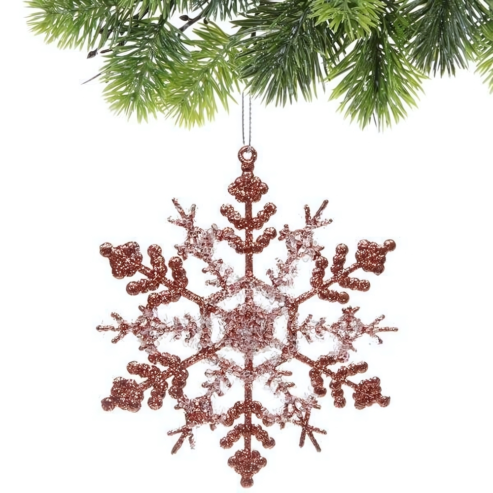 Подвеска "Снежные узоры зимы" 11 см, Янтарь (Серпантин)