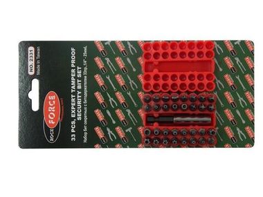 Набор бит секретных с магнитным битодержателем 33 пр. 1/4'',в блистере RockForce##Rock FORCE RF-2331