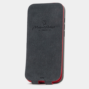 Кожаный чехол для iPhone 16 Pro Max, теленок красного цвета