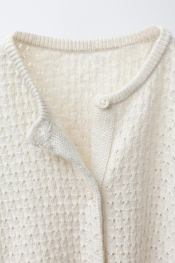 ZARA ВЯЗАНЫЙ КОМБИНЕЗОН С ТЕКСТУРНЫМ УЗОРОМ И ТРАНСФОРМИРУЕМЫМИ НОЖКАМИ, СЛОНОВАЯ КОСТЬ