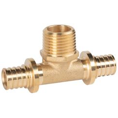 Тройник Royal Thermo ritable аксиальный, латунь НР 20х1/2х20