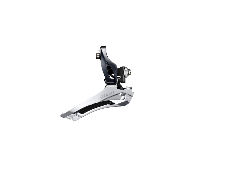 Переключатель передний Shimano Sora, R3000, 2x9 скоростей, нижняя тяга, 52T, крепление к раме Brazed