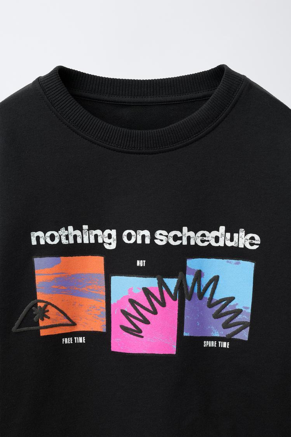 ZARA ФУТБОЛКА С РЕЛЬЕФНЫМ ПРИНТОМ, ТЕМНЫЙ АНТРАЦИТ