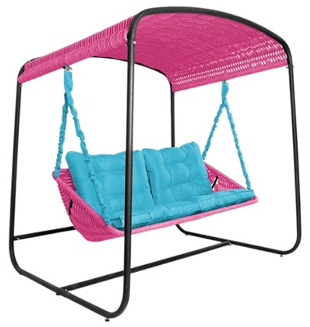 Качели DeckWOOD Sky Bed Lite (розовый, подушка голубая)