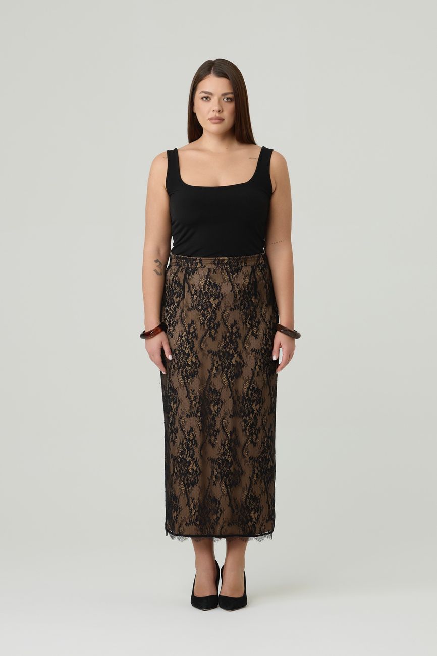 Майка с вырезом каре, черный