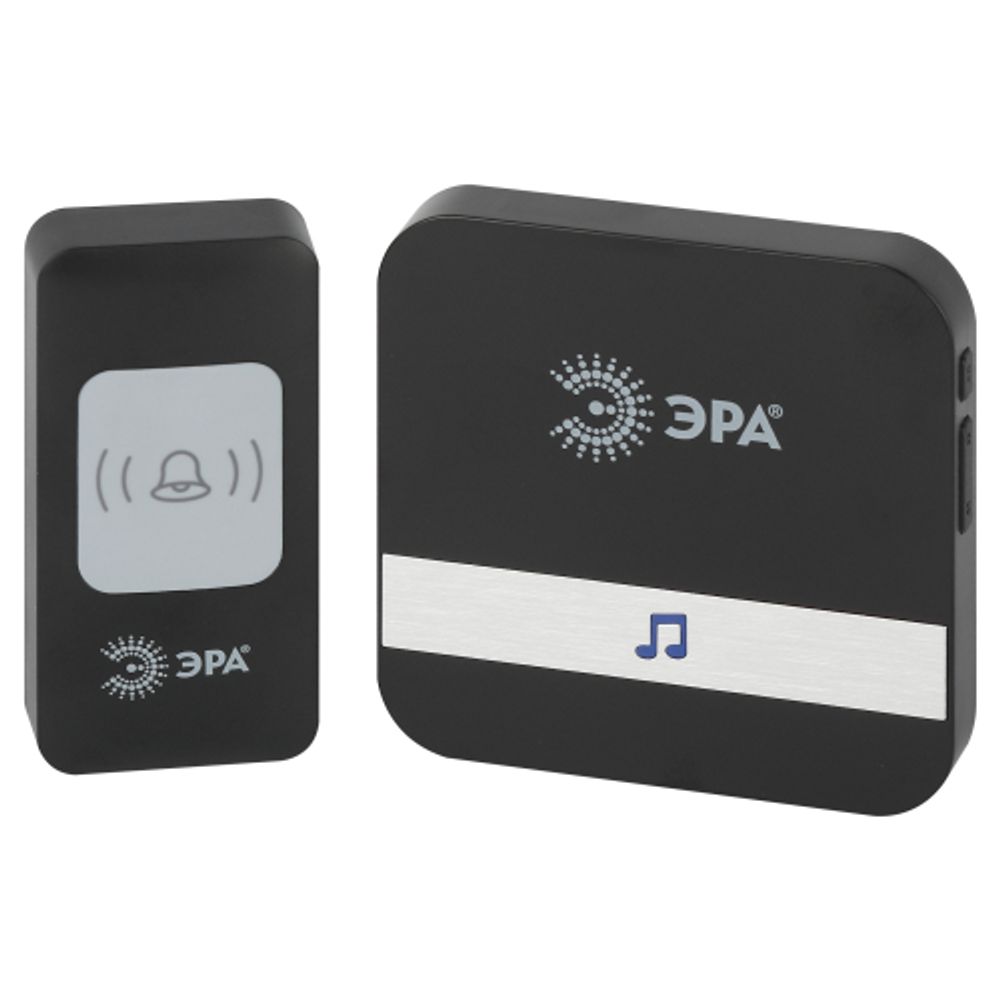 Звонок дверной ЭРА C94 беспроводной, от сети, черный, 52 мелодии