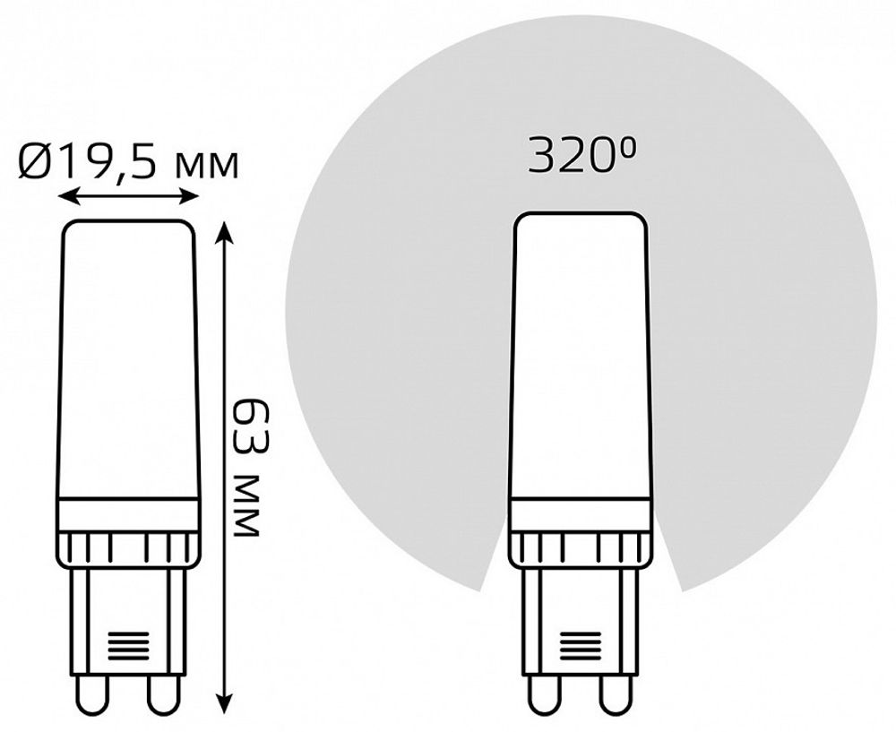 Лампа светодиодная Gauss G9 G9 5.5Вт 4100K 107309255-D