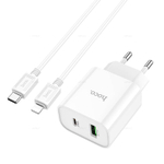 Зарядное устройство на Lightning Hoco C80A 20W PD + QC3.0 (White)
