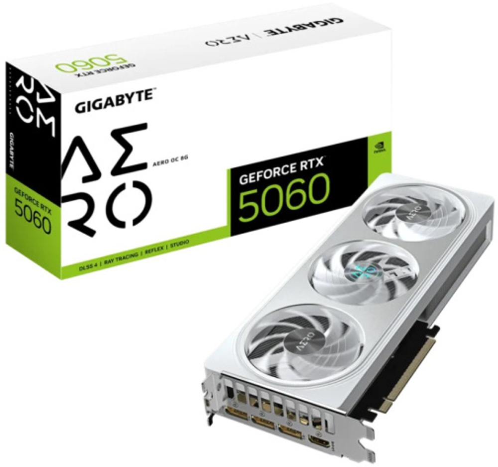 Видеокарта GIGABYTE GeForce RTX 5060 AERO OC (GV-N5060AERO OC-8GD)