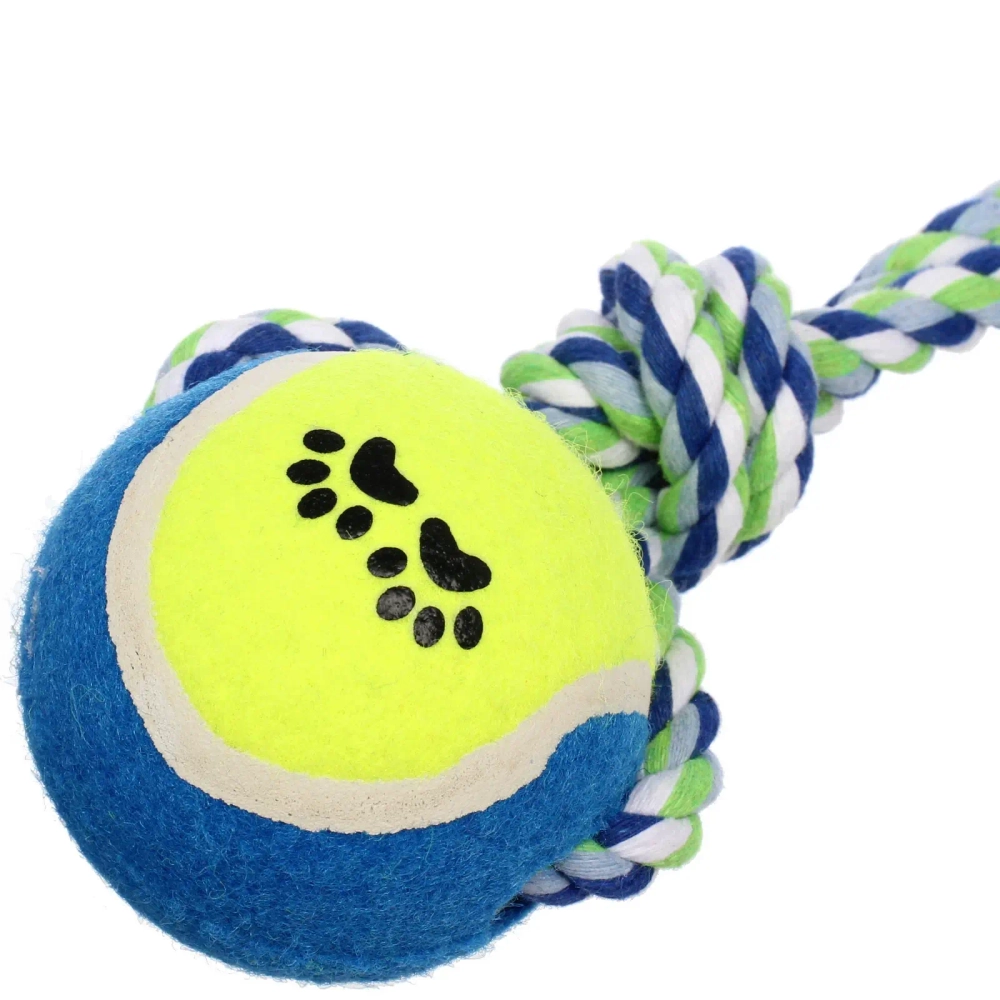 Игрушка-канат для всех пород собак «Счастливый хвост!», цвет синий/зеленый, 25*6см/95гр