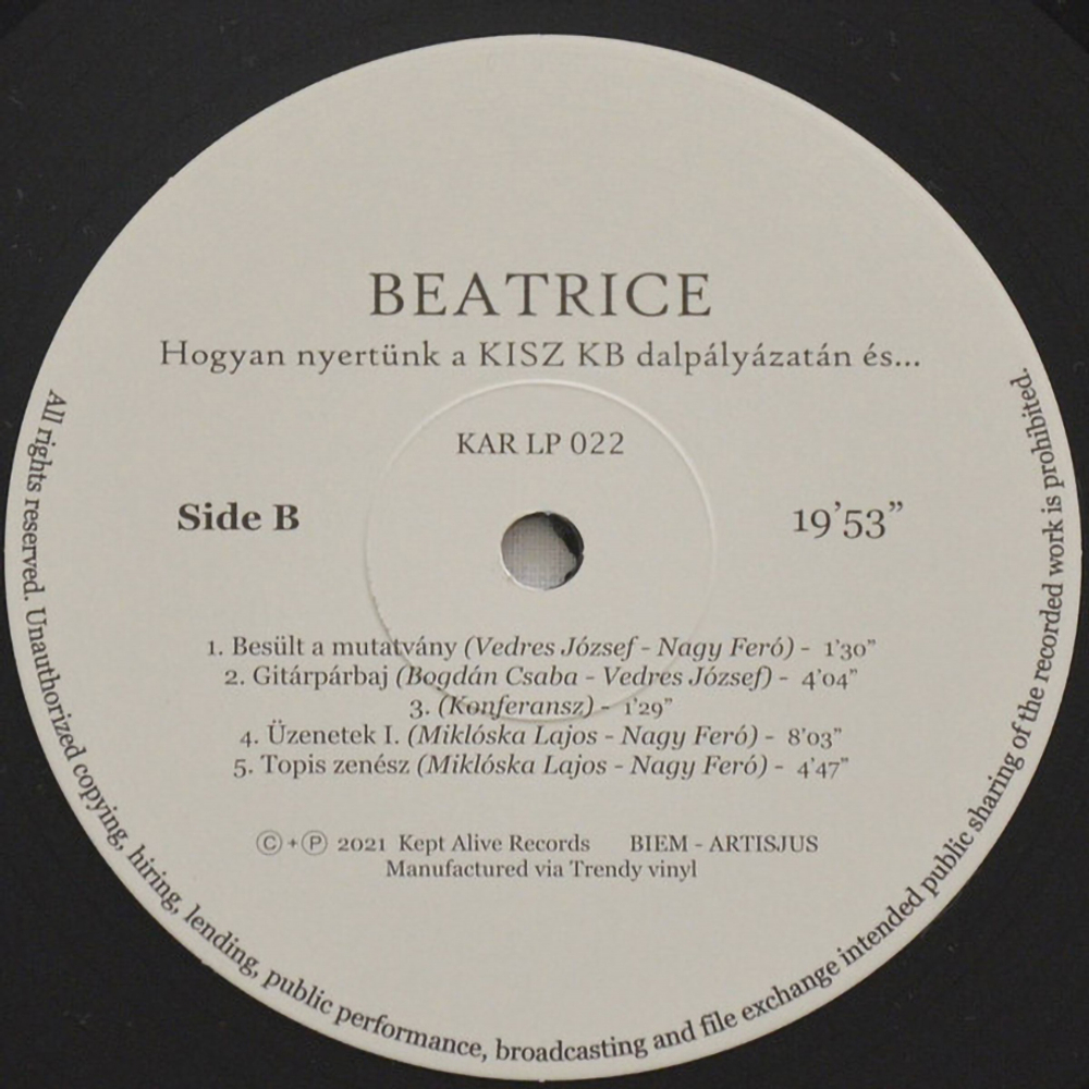 Beatrice / Hogyan Nyertunk A KISZ KB Dalpalyazatan (LP)