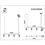 SL1213.403.04 Светильник подвесной ST-Luce Черный/Черный GU10 4*5W 4000K