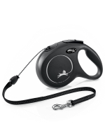 Поводок-рулетка Flexi New Classic S. Трос 8 м. для собак до 20 кг. Черный