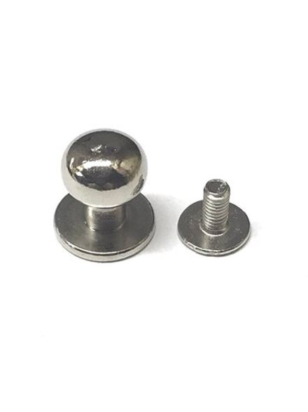 Кнопка кобурная винтовая 6мм, светлый никель