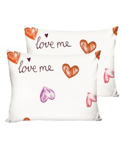 Постельное белье  поплин Сказка "Love me/Love too" евро  Наволочка 50х70 см 2 шт  Простынь на резинке 180x200 см  Пододеяльник 200x215 см