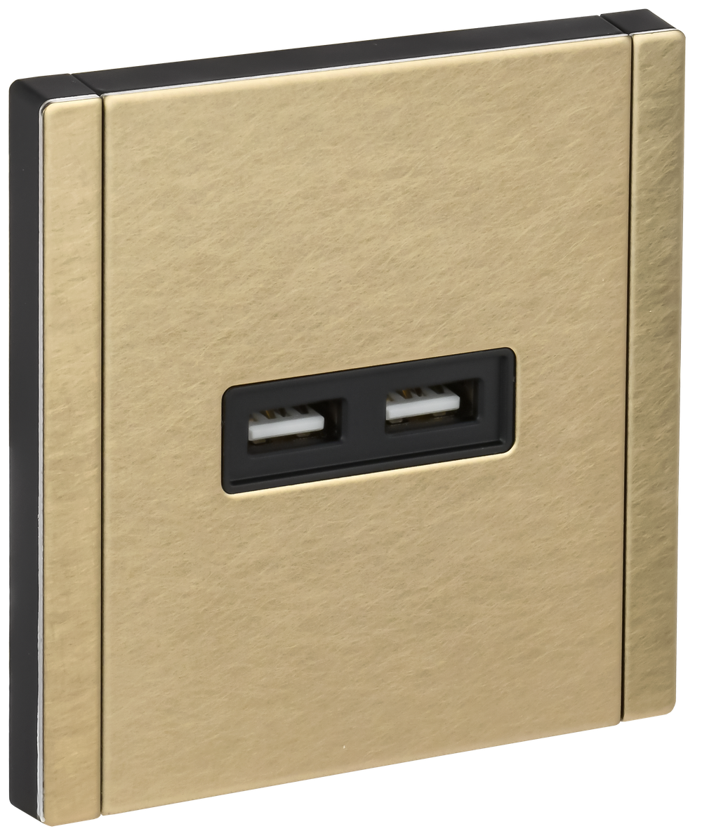 FORTE&PIANO Розетка USB A+A 3,1А FP649M металл шампань IEK