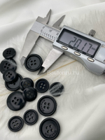 Пуговицы На Прокол МаксМ5/2 черные классика