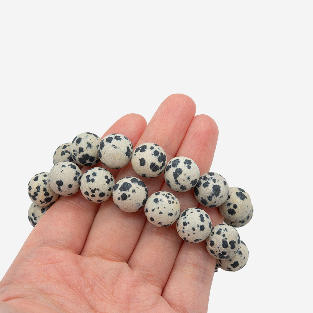 Аплит сатиновый натуральный (Яшма далматин), 12,4мм, шар