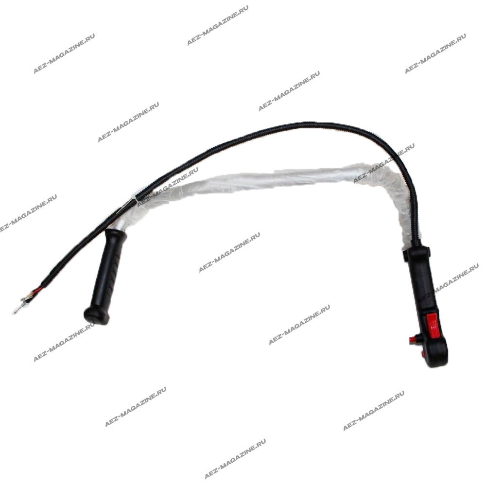 Ручка газа в сборе для китайских бензокос цельная, диаметр трубы 19мм