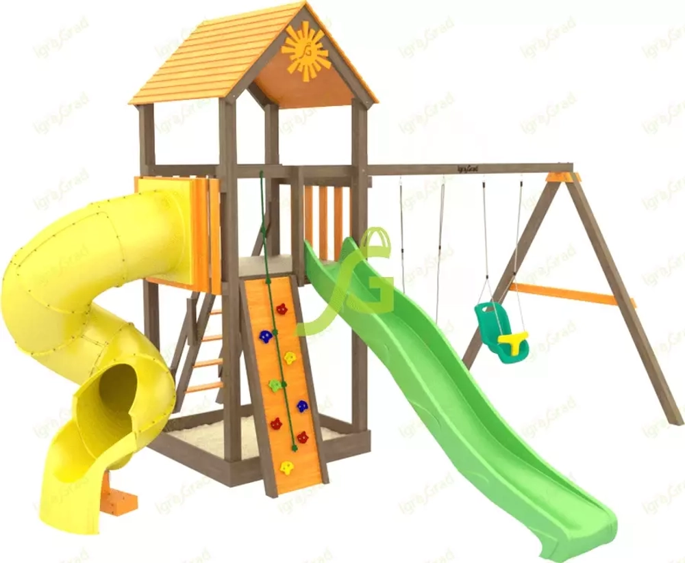 Детская площадка Панда Фани с винтовой горкой