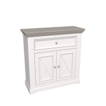 Комод для обуви «Форест» 2 двери 1 ящик с 2 полками белый воск/антрацит