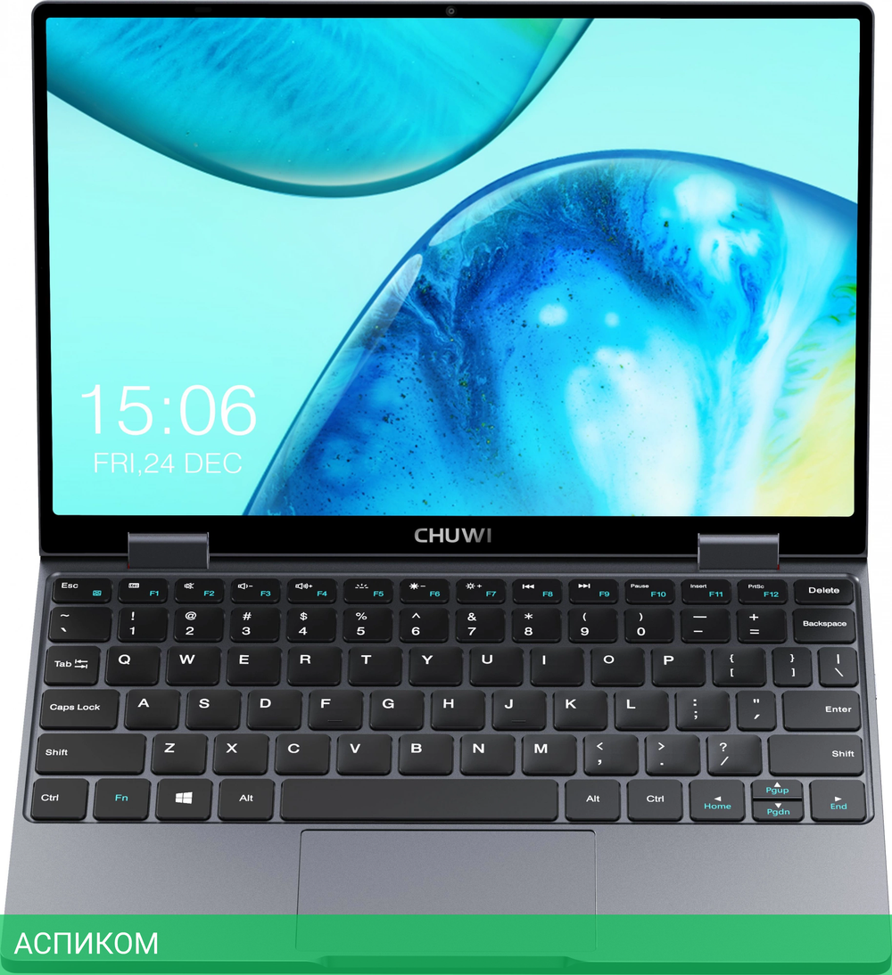 Ноутбук Chuwi MiniBook X N-series N100 12Gb SSD512Gb Intel UHD Graphics 10.51" IPS Touch WQXGA (1920x1200) Windows 11 Home grey WiFi BT Cam 3800mAh (1746362)