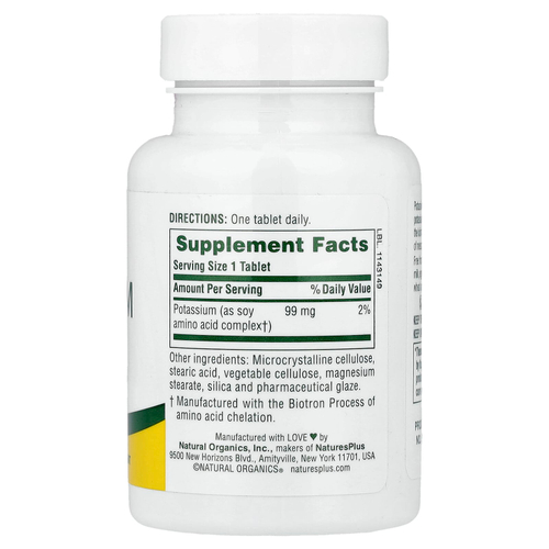 NaturesPlus, Калий, 99 мг, 90 таблеток