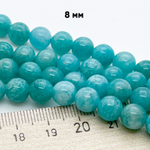 Амазонит, диаметр около 8-8,1 мм, цена за 12 шт (1/4 нити)
