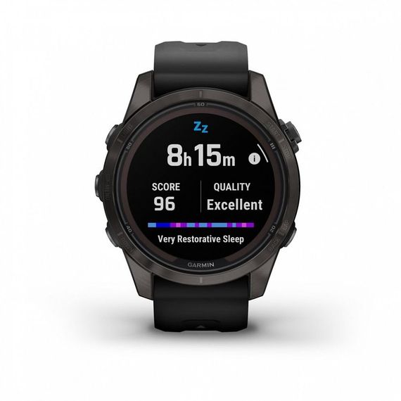 Умные часы FENIX 7S PRO Sapphire Solar титановый угольно-серый DLC с силиконовым ремешком