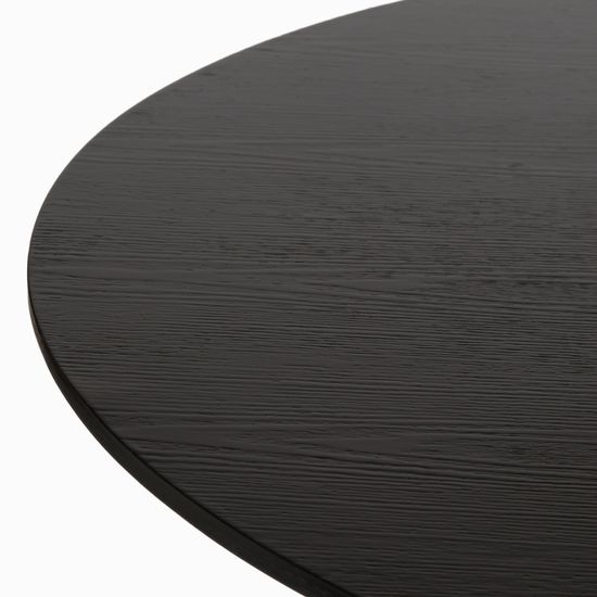 Обеденный стол Glo диаметр 120 ножка сталь, столешница черное дерево