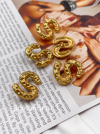 Пуговицы Скиапар. "S" мятые матовое золото