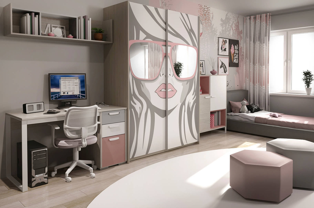 Стол письменный С1 LIBERTY PINK (Либерти пинк)