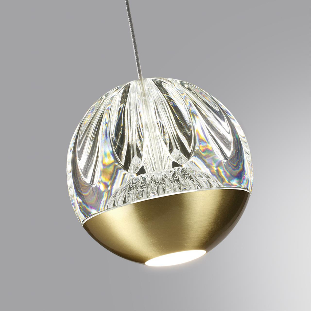 5101/5L L-VISION ODL25 559 латунь/прозрачный/акрил Подвес 2 в 1 LED 5W 4000K 300Лм SONO