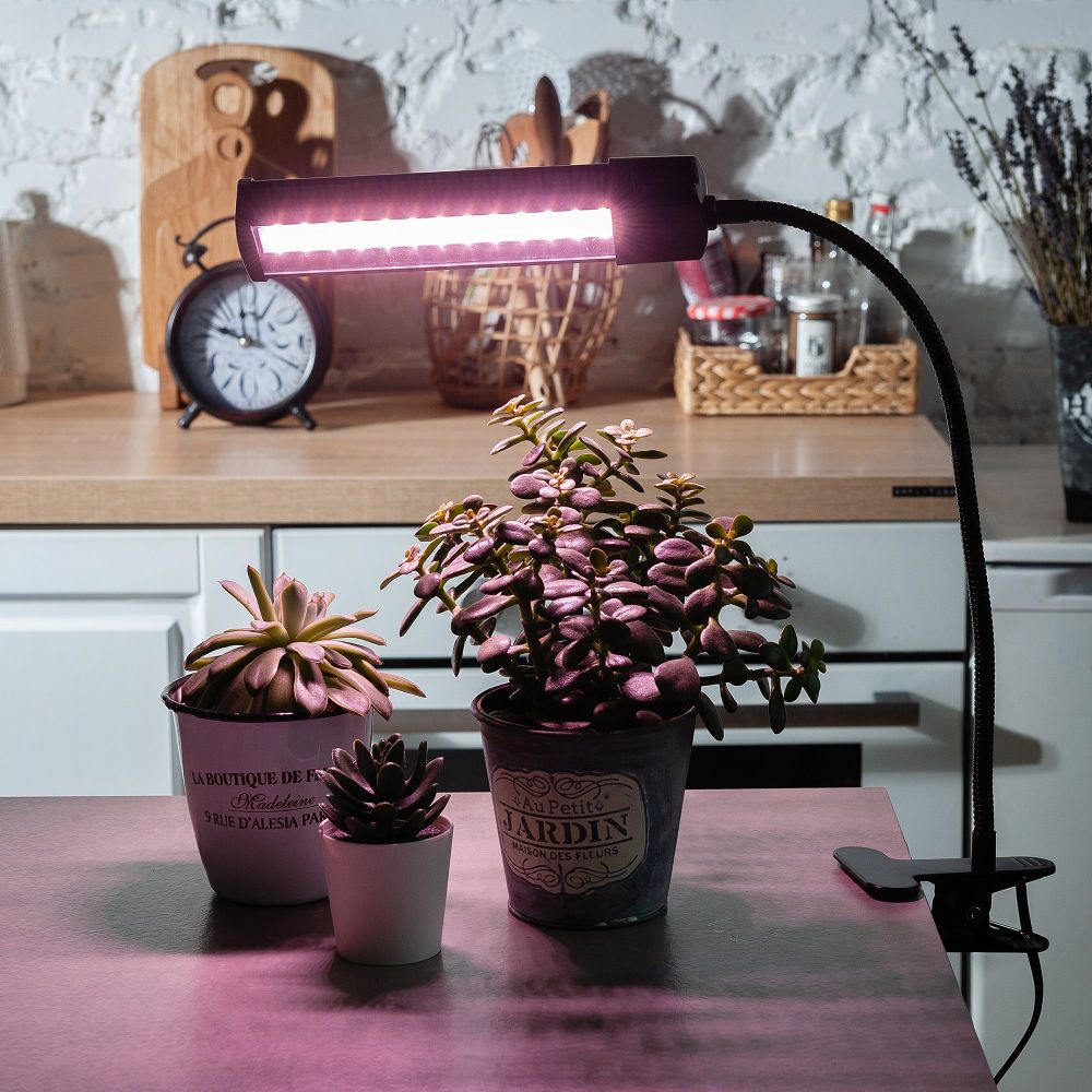 ULT-P31-18W-SPLE-40 IP40 BLACK SINGLE Светильник для растений светодиодный. на прищепке. Спектр для фотосинтеза. TM Uniel