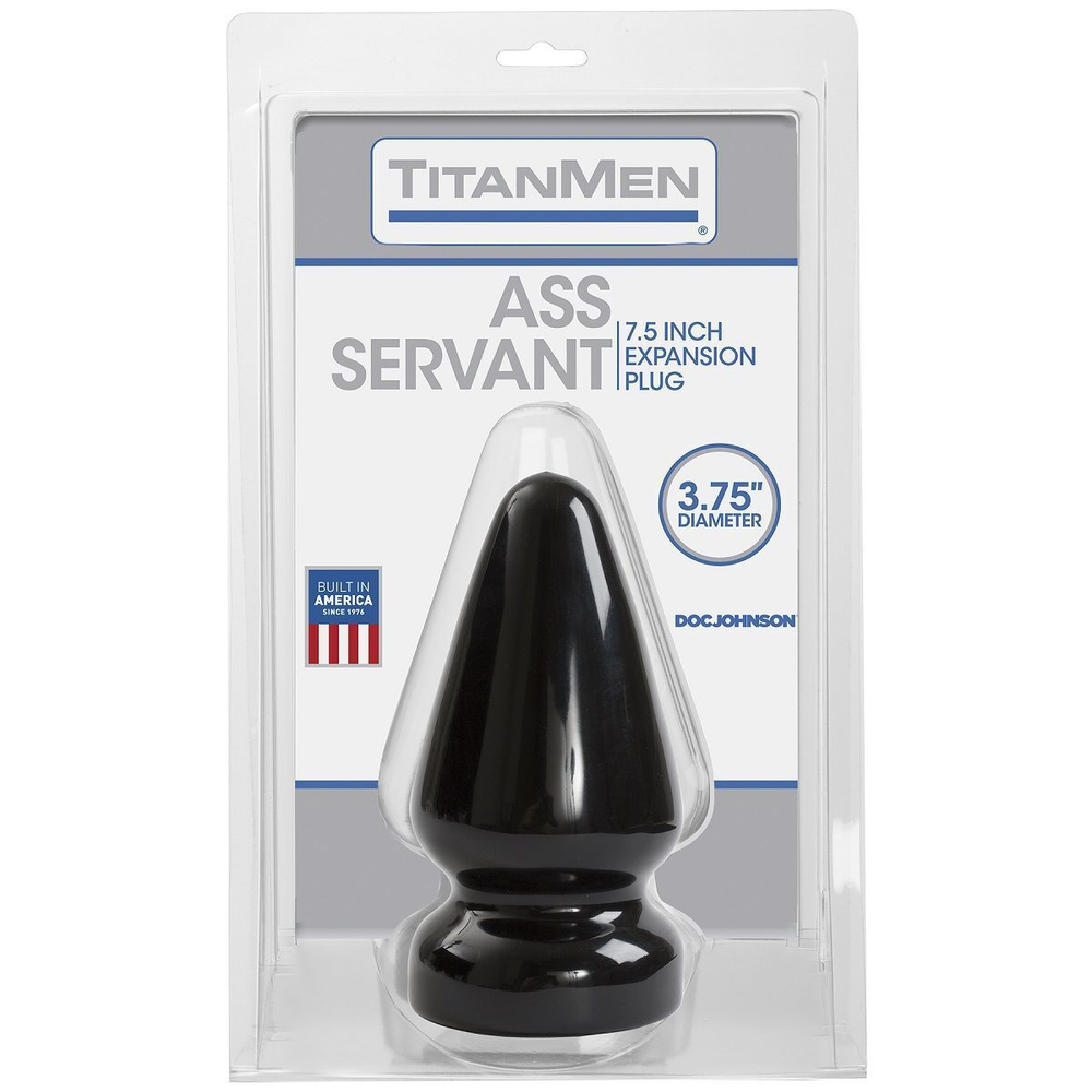 Большая анальная пробка Titanmen Tools Butt Plug 3.75 Diameter Ass Servant - 19 см. (Цвет: черный)