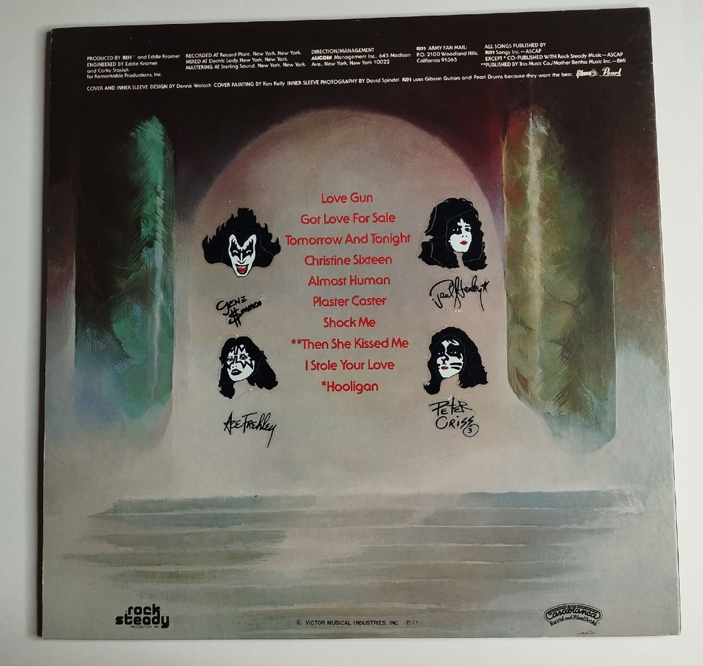 Винтажная виниловая пластинка LP Kiss Love Gun (Japan 1977) (No Obi) I Stole Your Love