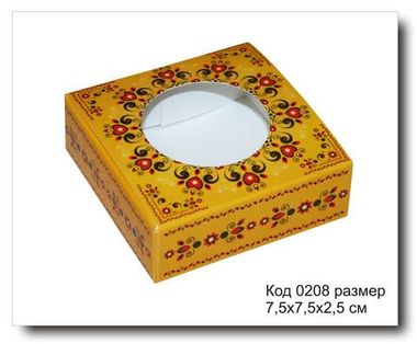 Коробочка код 0208 размер 7,5х7,5х2,5 см для мыла