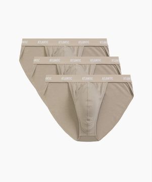 Мужские трусы (3шт) слипы танга Atlantic 3BMP-1582, бежевый