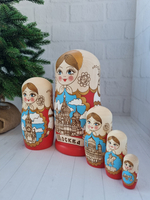 Матрешка Москва жжёнка 5 мест 18см