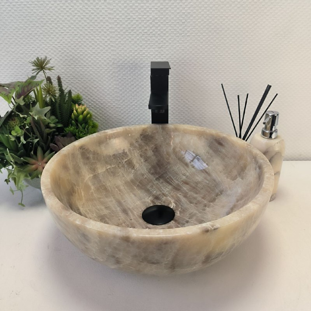 Раковина из оникса Bowl Grey TinLip BO-62939 40*40*15 140