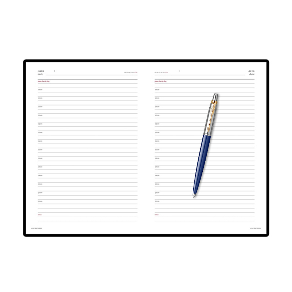Подарочный набор: Шариковая ручка Parker Jotter + ежедневник, синий