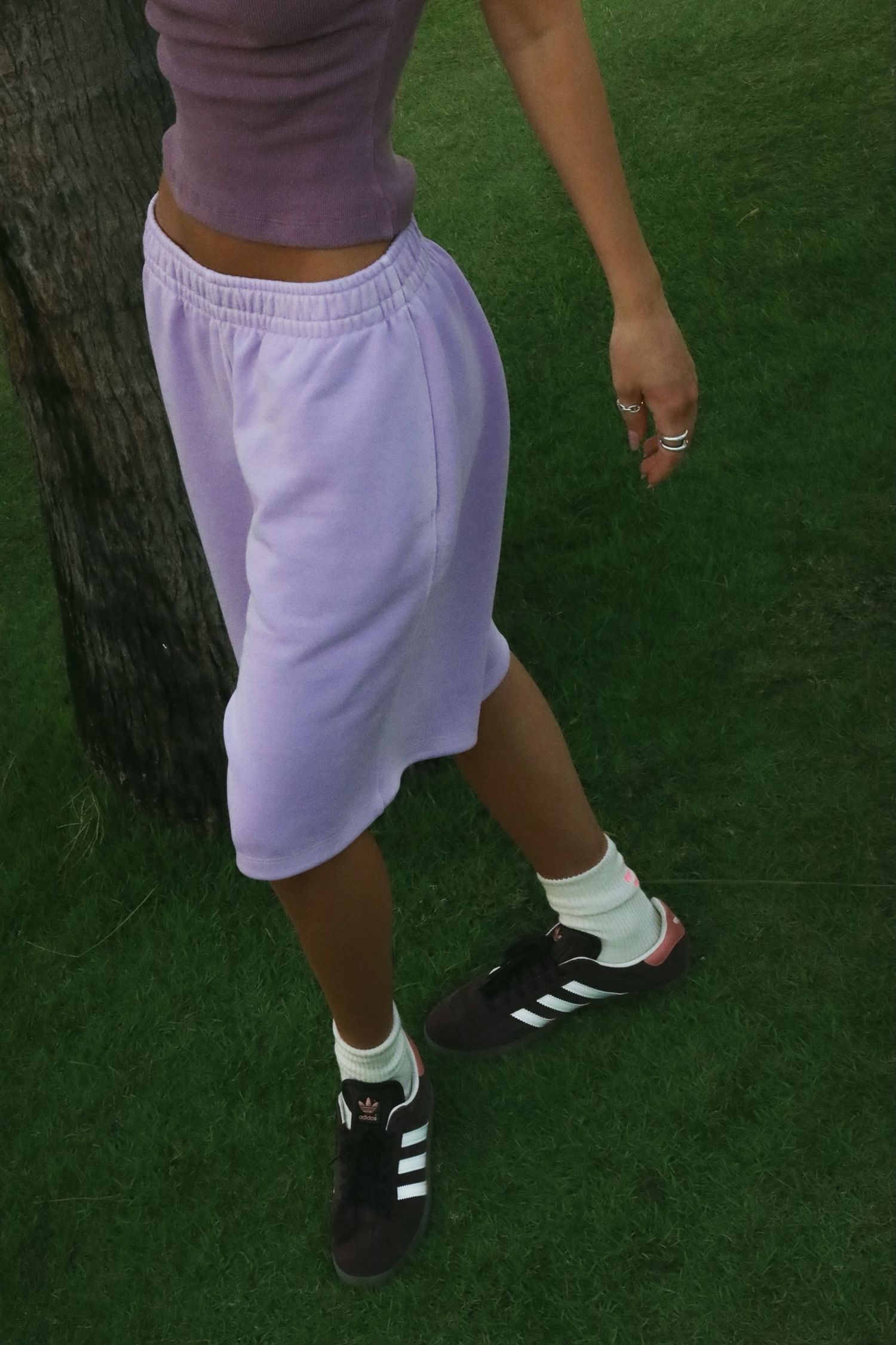 бермуды с эффектом варки, лиловый