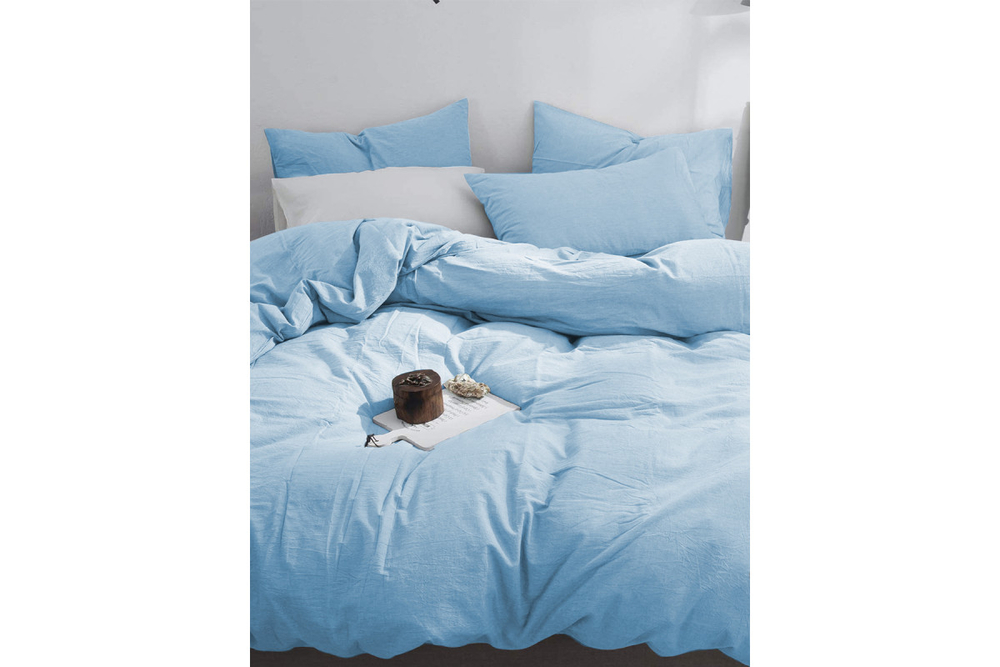 Постельное белье GoodNight Сатин Делюкс 1,5 сп. (с нав. 50х70) голубой