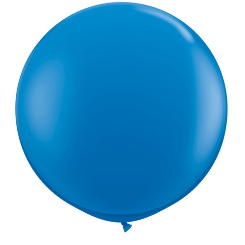 Синий шар 90 см на атласной ленте